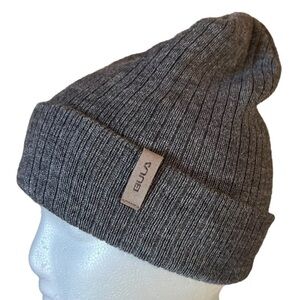 Bula Beanie Mens One Size Gray Italian Merino Wool Blend Knit Stretch Hat Cap G1